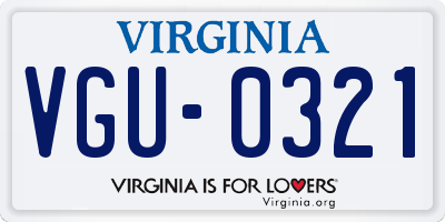 VA license plate VGU0321