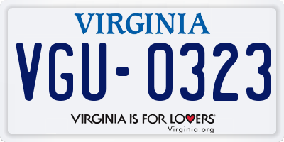 VA license plate VGU0323