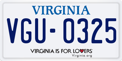 VA license plate VGU0325