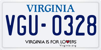 VA license plate VGU0328