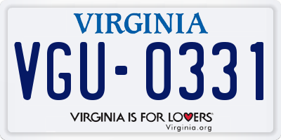 VA license plate VGU0331