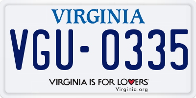 VA license plate VGU0335