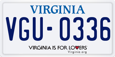 VA license plate VGU0336