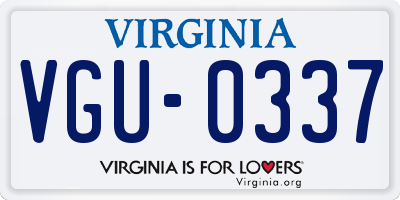 VA license plate VGU0337