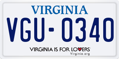 VA license plate VGU0340