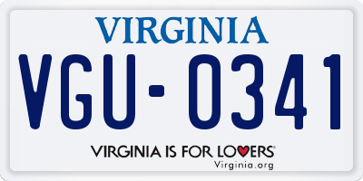 VA license plate VGU0341