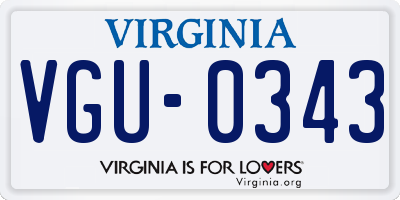 VA license plate VGU0343