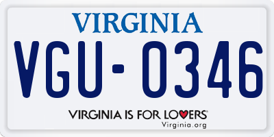 VA license plate VGU0346