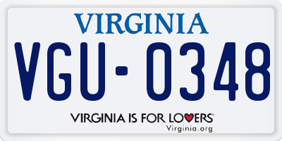 VA license plate VGU0348