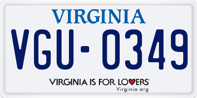 VA license plate VGU0349