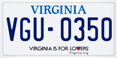 VA license plate VGU0350