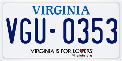 VA license plate VGU0353