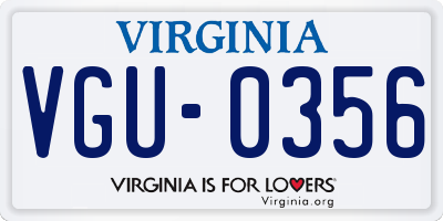 VA license plate VGU0356