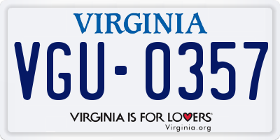VA license plate VGU0357
