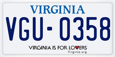 VA license plate VGU0358