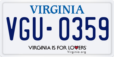 VA license plate VGU0359