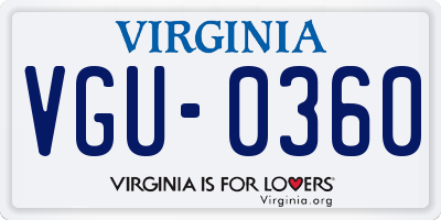 VA license plate VGU0360