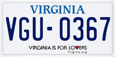VA license plate VGU0367