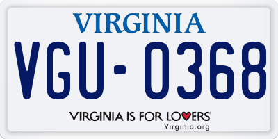 VA license plate VGU0368