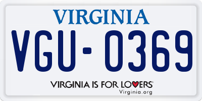 VA license plate VGU0369