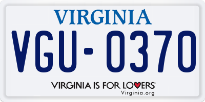 VA license plate VGU0370