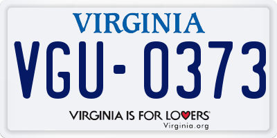 VA license plate VGU0373
