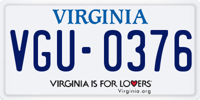 VA license plate VGU0376