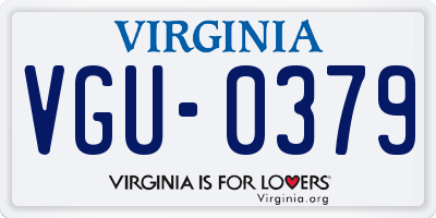 VA license plate VGU0379