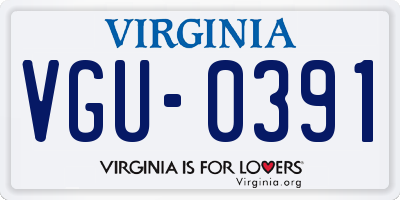 VA license plate VGU0391