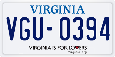VA license plate VGU0394