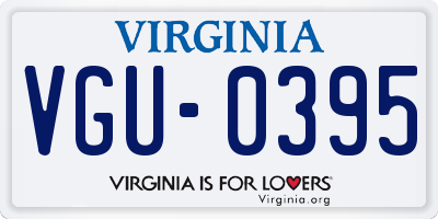 VA license plate VGU0395