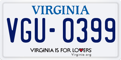 VA license plate VGU0399