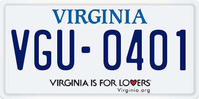 VA license plate VGU0401