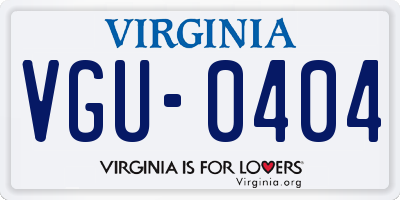VA license plate VGU0404