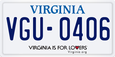 VA license plate VGU0406