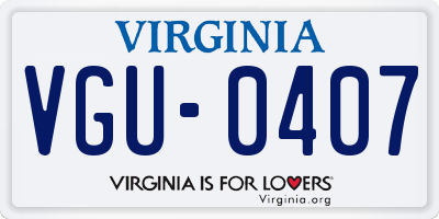 VA license plate VGU0407