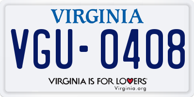 VA license plate VGU0408