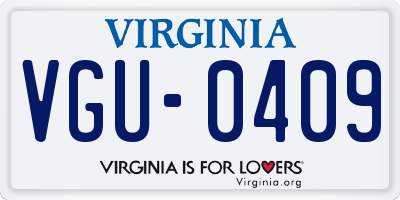 VA license plate VGU0409