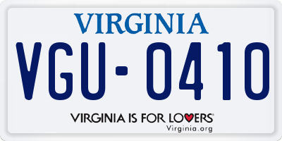 VA license plate VGU0410