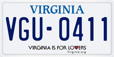 VA license plate VGU0411