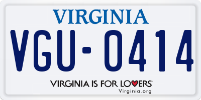 VA license plate VGU0414