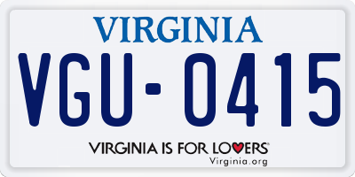 VA license plate VGU0415