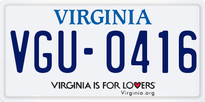 VA license plate VGU0416