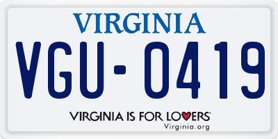 VA license plate VGU0419