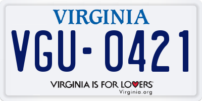 VA license plate VGU0421