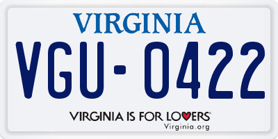 VA license plate VGU0422