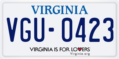 VA license plate VGU0423