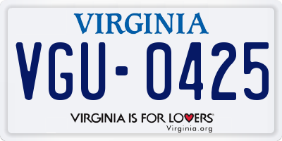 VA license plate VGU0425