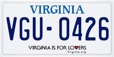 VA license plate VGU0426