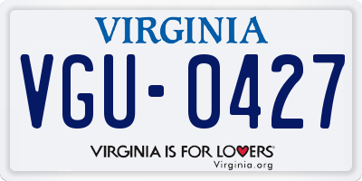 VA license plate VGU0427